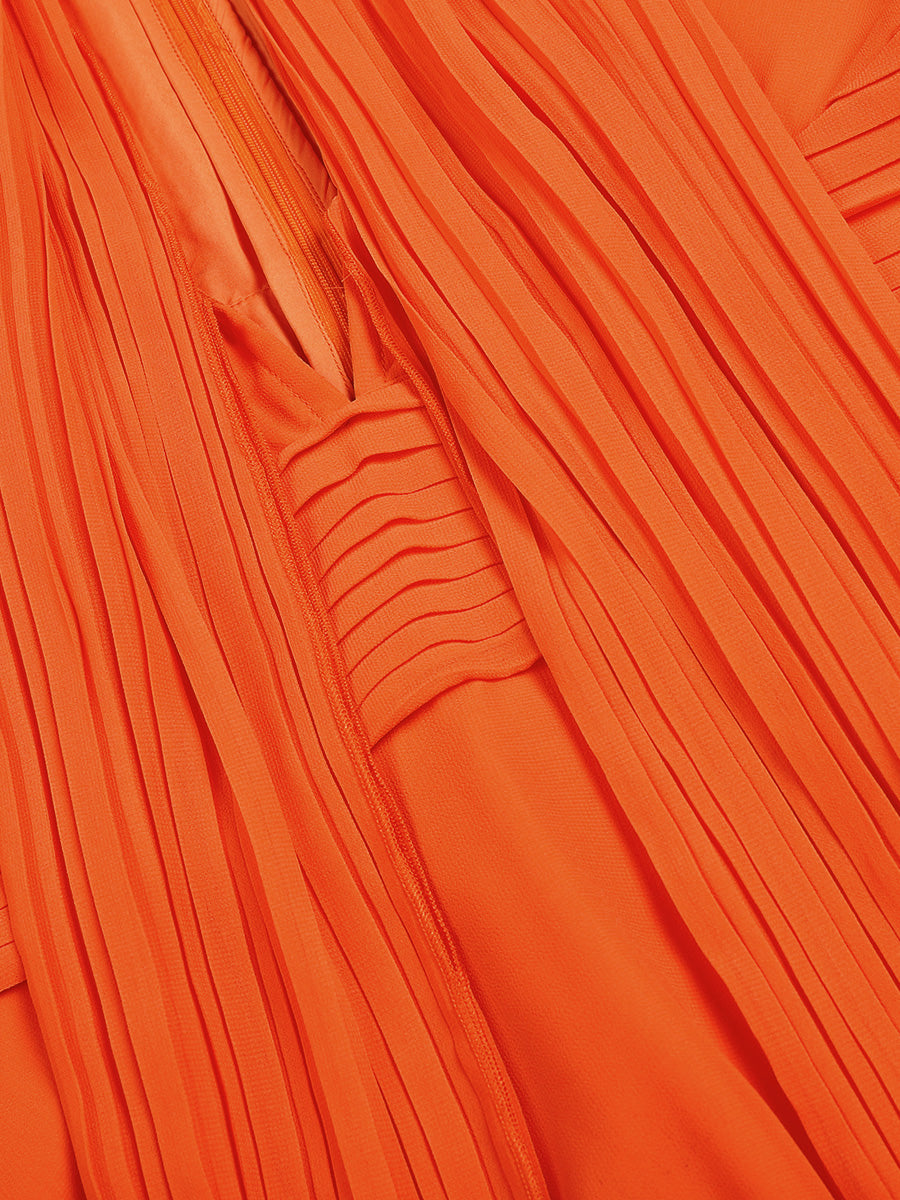 Multicolor Elegant Chiffon Scarf Neck Flowy Dress