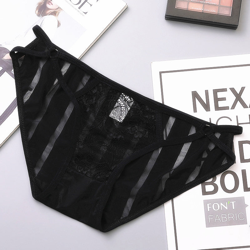 6 pieces of seamless underwear women's mesh  waist breathable women's sexy transparent cotton crotch women's briefs