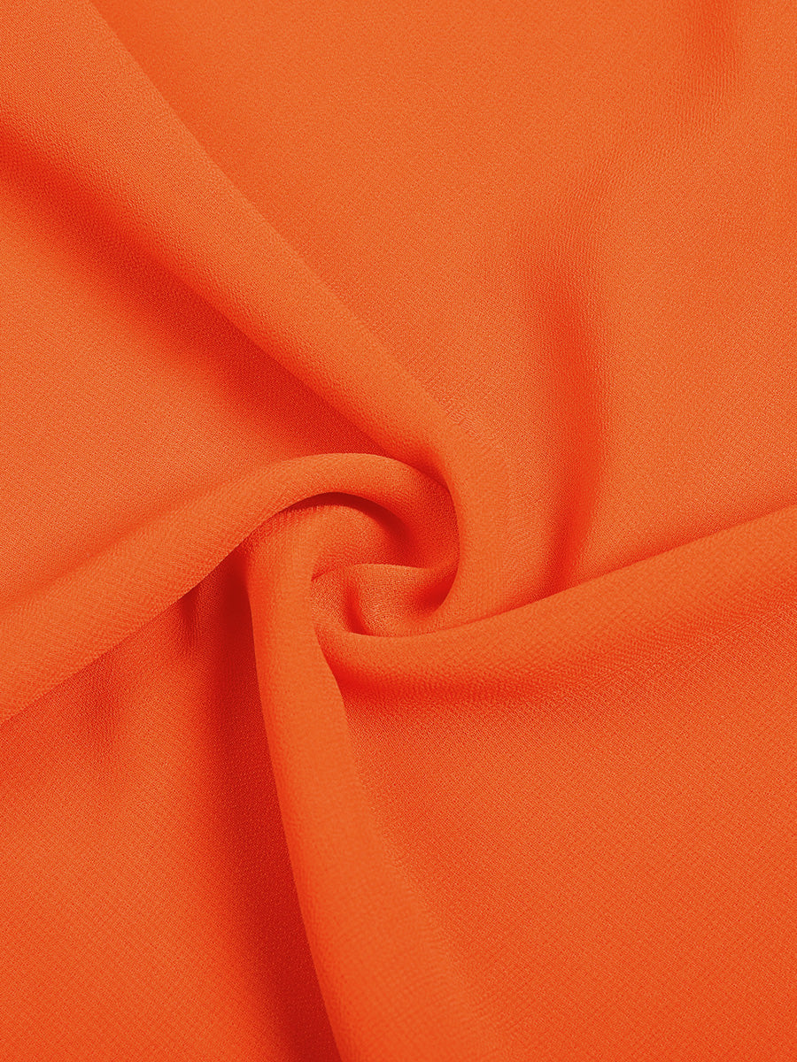 Multicolor Elegant Chiffon Scarf Neck Flowy Dress