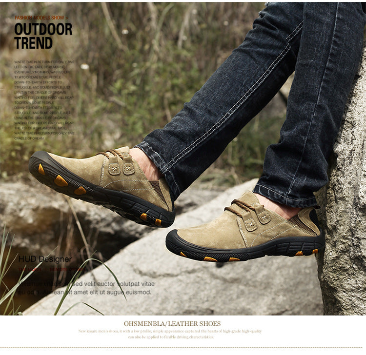 Spring and Autumn Extra Large Men's Shoes 45 Outdoor Leisure 46 Leather Hiking Shoes Men 47 Lazy Pedal Shoes 48
