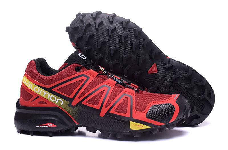 Red black yellow Salomon outdoor casual retro Speed Cross 4  surface hiking sneakers men's hiking shoes 40-46