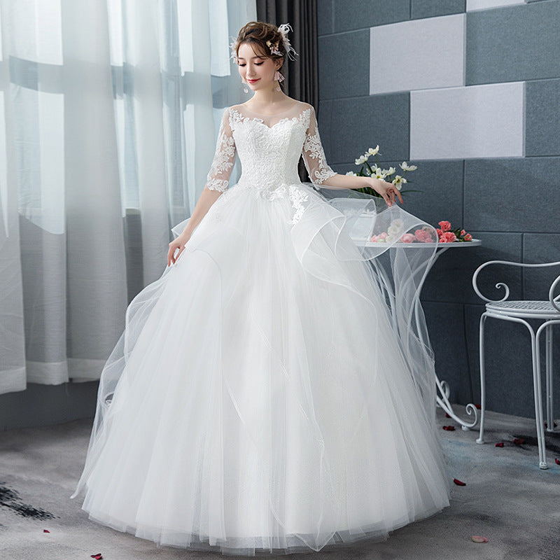 Wedding dress 2022 new style thin tutu skirt simple wedding Korean version  starry sky Hepburn series go out yarn