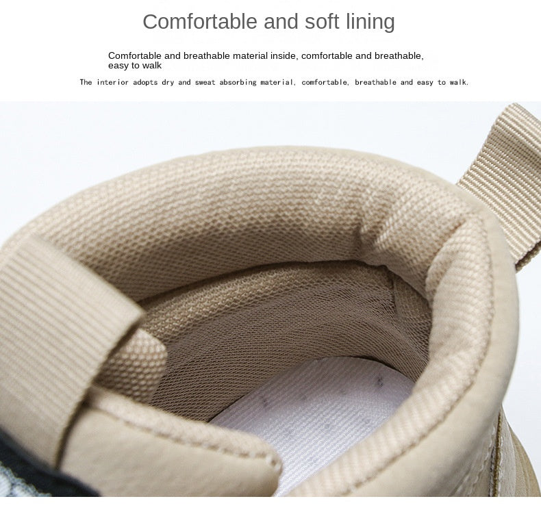 Men's shoes jacket lace-up men's boots autumn comfortable breathable boots 2023 fashion military boots men's platform boots