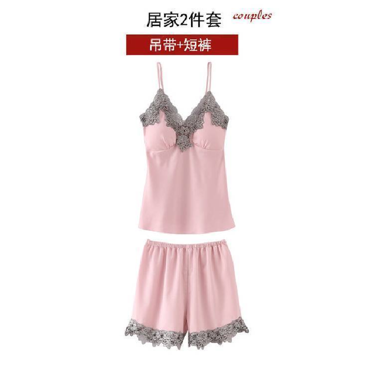 Women's 5 Pieces Pajamas Sets Silk Robe Sleep Suit Lace Satin Nightgown Neck Cami Nighties Wear Pijama Home Nightdress