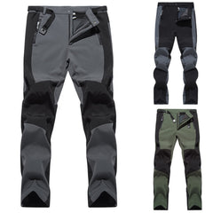 Autumn Winter Hiking Pants for Men Outdoor Workwear Men Clothing Color Stitching Climbing Pantalon Warm Windproof Men's Pants