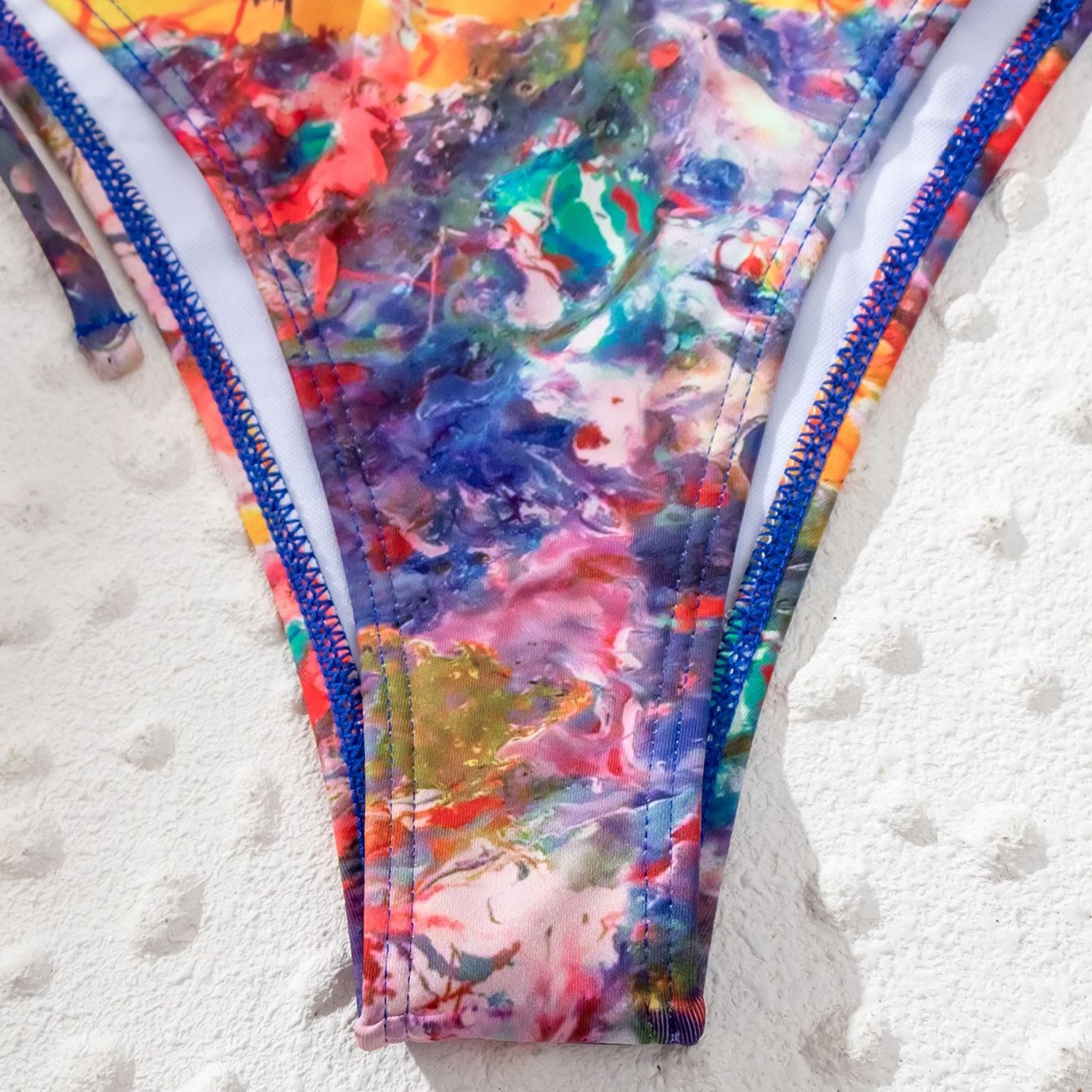 European and American new bikini sexy mesh three-piece swimsuit