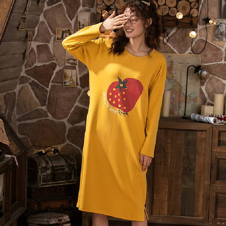 Plus Size Pyjamas Women Pijama Feminino Nightgown M 3XL Long Sleeved Nightgown Spring and Autumn Female Sleepwear