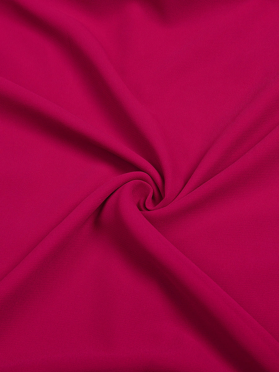 Rose Red Elegant Chiffon  Dress