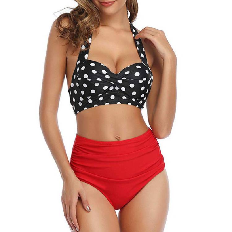 Leaf Print Bikini 2020 Female Swimsuit Women Swimwear Thong Push Up Bikinis Set High Waist Swimming Suits for Bathing Suit