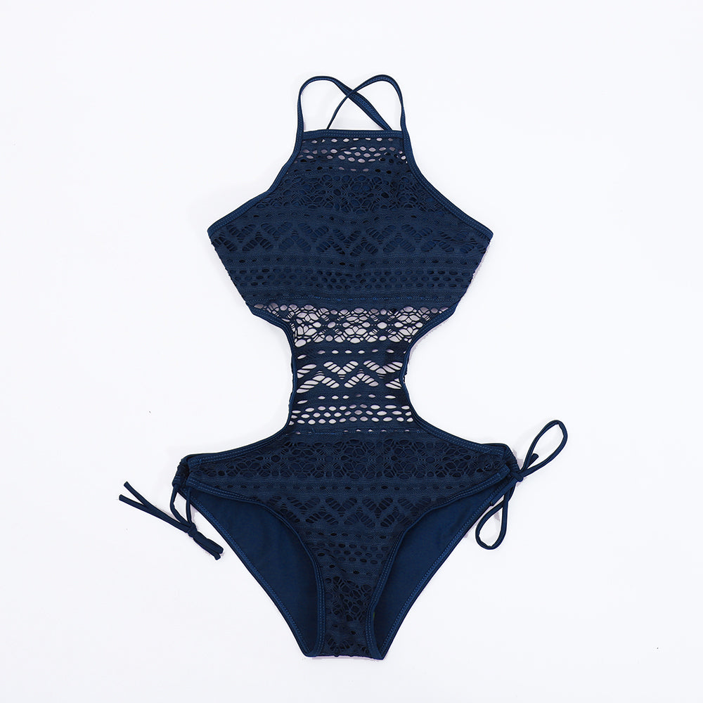 One-piece swimsuit European and American fashion lace hollow bikini swimsuit