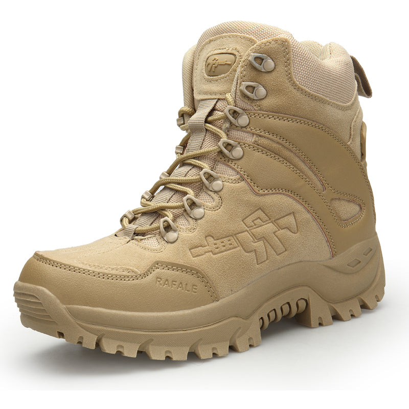 Men's outdoor shoes military boots 4 colors optional leather  -top thick-soled  hiking shoes safety work shoes