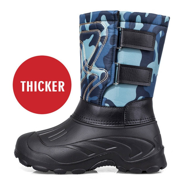 Men Snow Boots Camouflage Platform Rain Boots Men Shoes Super Warm Non-slip Waterproof Outdoor Hiking Winter Boots For Male