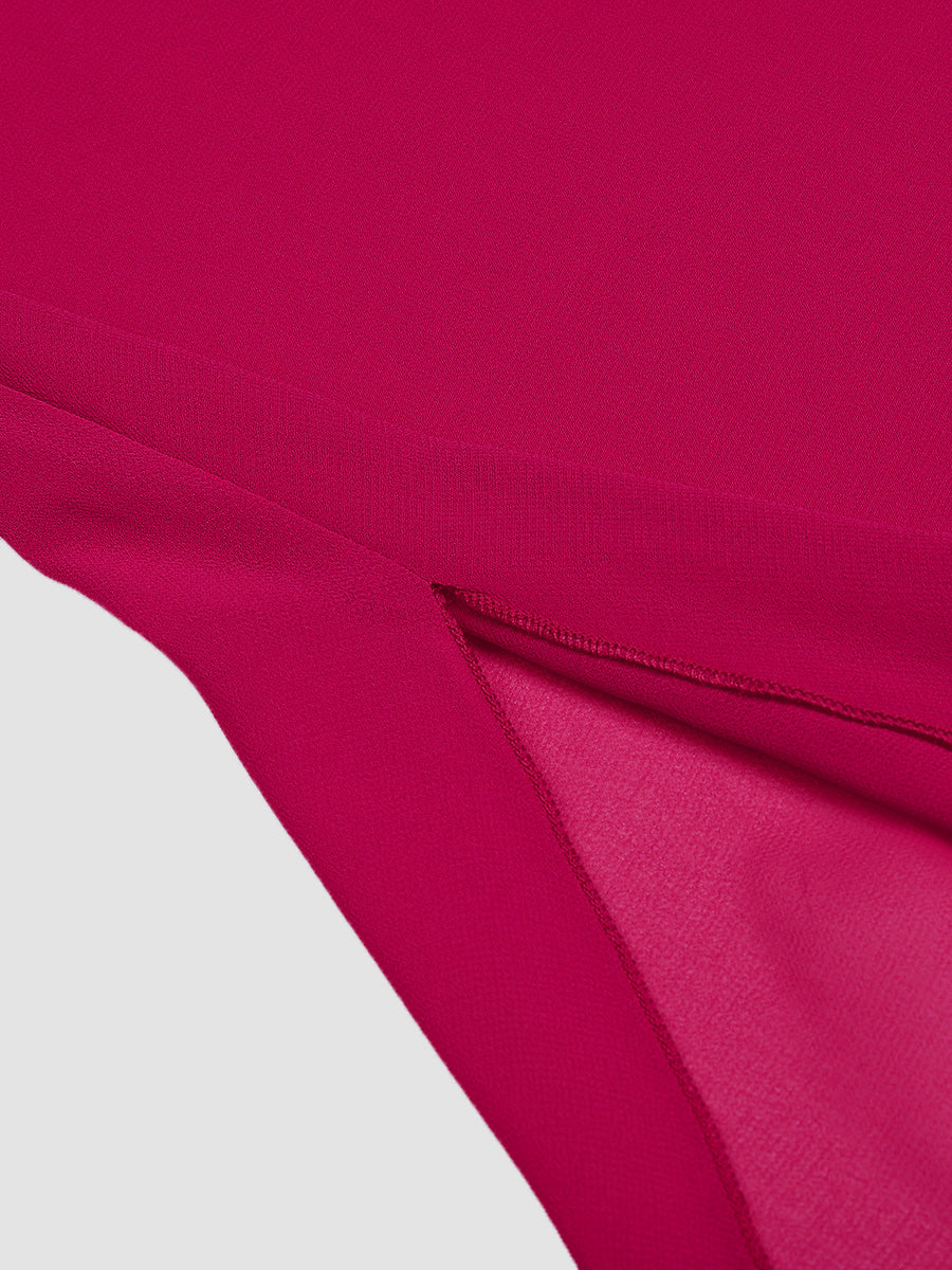 Rose Red Elegant Chiffon  Dress