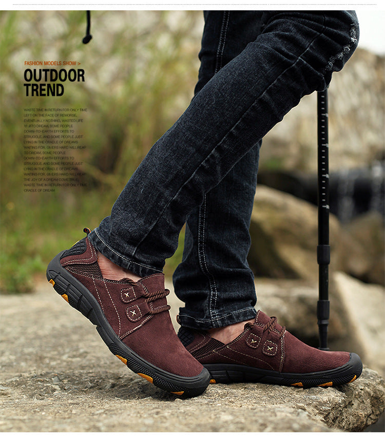 Spring and Autumn Extra Large Men's Shoes 45 Outdoor Leisure 46 Leather Hiking Shoes Men 47 Lazy Pedal Shoes 48