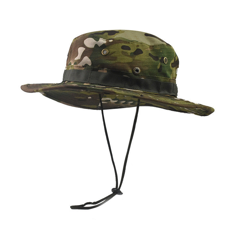 Summer Men Bucket Hat Outdoor UV Protection Wide Brim Panama Hat Hunting Hiking Fishing Hat Mesh Fisherman Hat Beach Sunscreen Cap