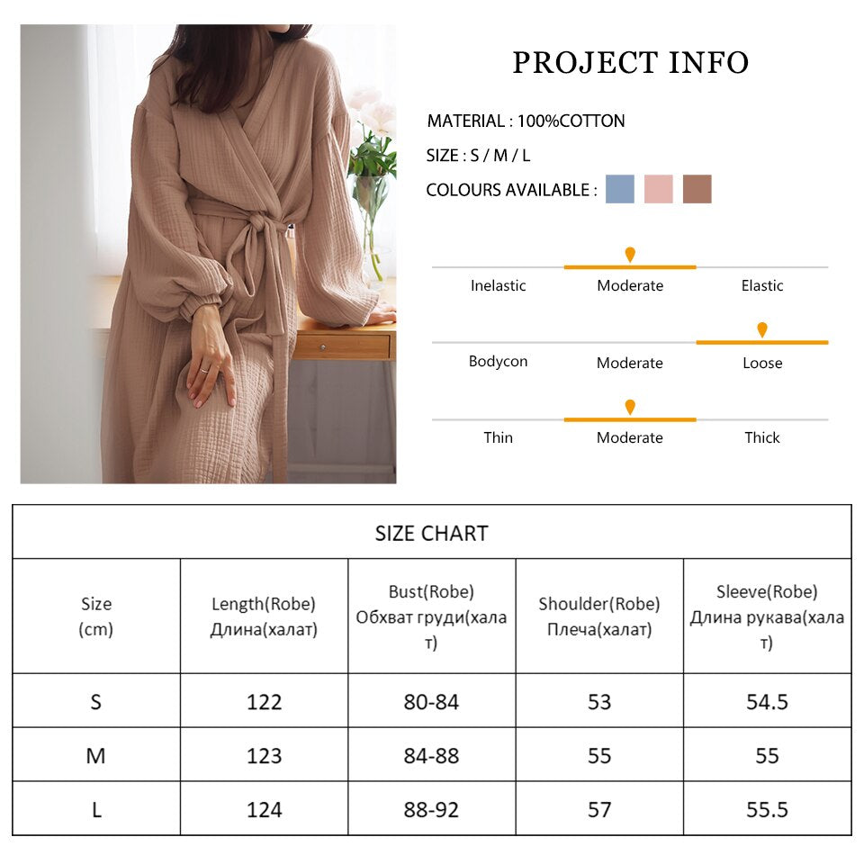 رداء نوم نسائي بلون واحد لعام 2022 بأكمام منتفخة رداء حمام نسائي ملابس نوم قطنية رداء نسائي ملابس منزلية ملابس ربيعية للاستلقاء