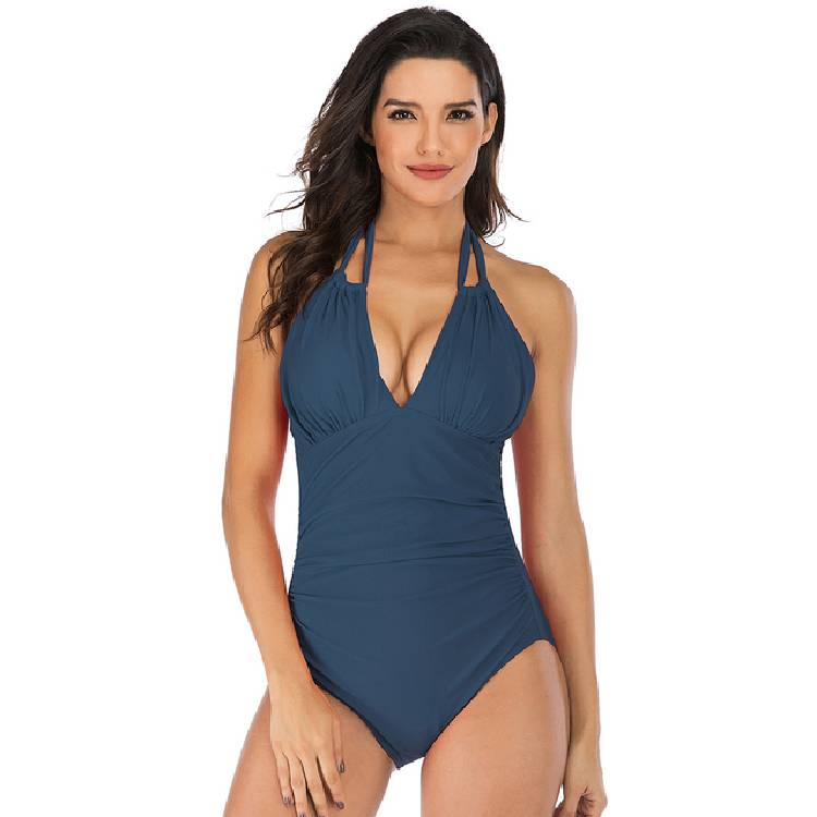 One Piece Swimsuits Women Swimwear Halter Bathing Suit Bodysuits Adult Ladies Beach Swimming Wear Slimming Vintage Bikini