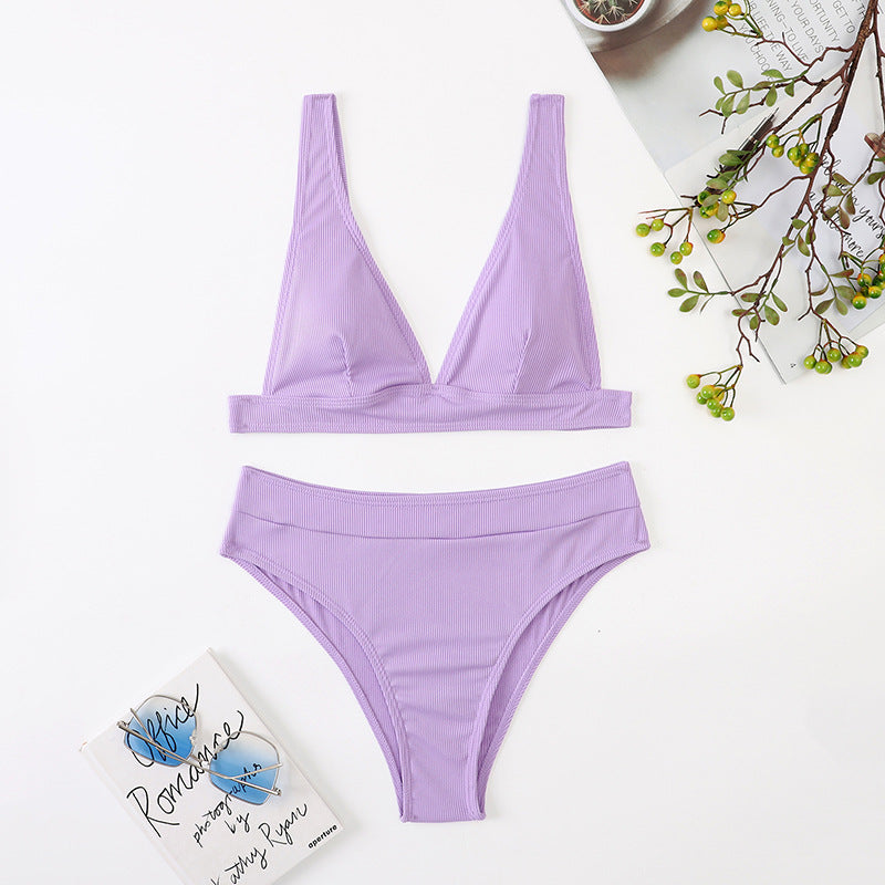 European and American new  waist  swimsuit independent station Amazon hot selling sexy split