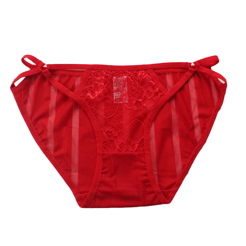 6 pieces of seamless underwear women's mesh  waist breathable women's sexy transparent cotton crotch women's briefs