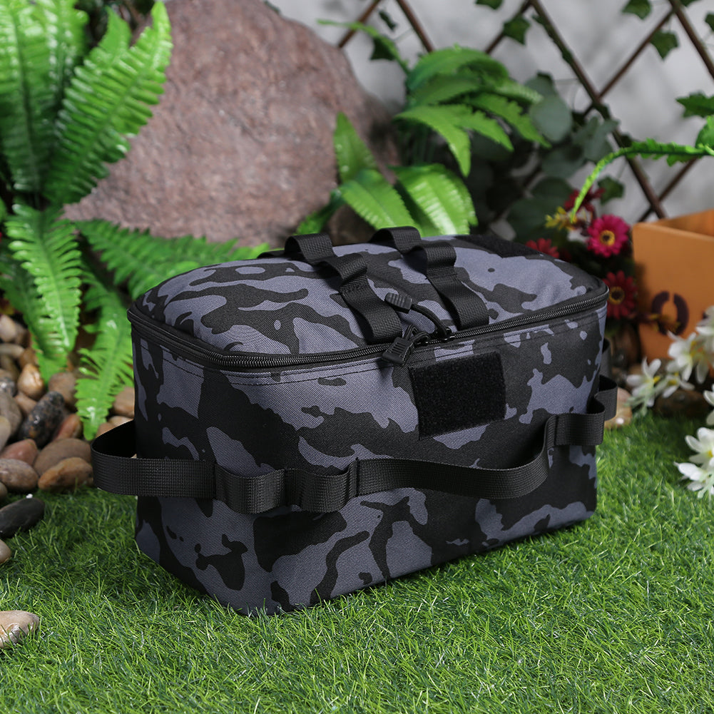 Camping Storage Bag 600D Oxford Cookware Utensil Organizer Large Capacity Wearable Portable Picnic Travel Hiking 1q