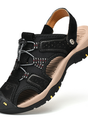 2022 summer men's sandals beach shoes toe cap toe leather face two-wear shoes outdoor cross-country hiking large size