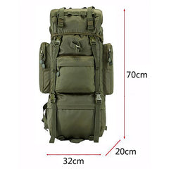 YY 70L Large Capacity Military Tactical Backpack Men's Mountaineering Backpack Oxford Backpack Men's Waterproof Travel Bag