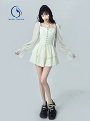 فساتين صيفية للنساء 2022 فستان حفلات بأكمام طويلة أنيق وأنيق تصميم نسائي بوهو للشاطئ فستان قطعة واحدة كوري أنيق غير رسمي