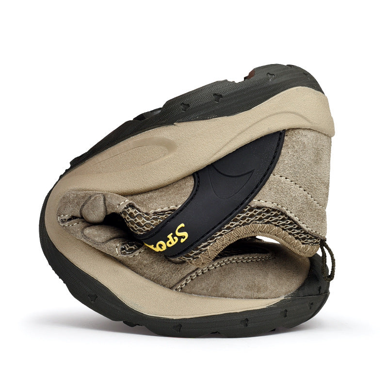 Casual shoes summer 2022 plus size men's shoes running outdoor mesh breathable hollow hiking shoes soft bottom hiking shoes