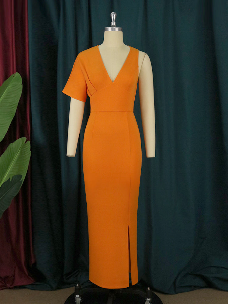 Women Long Dress Party V Neck Sexy Slit Irregular Sleeves Maxi Female Bodycon African Large Size Ladies Gowns Birthday Robes New