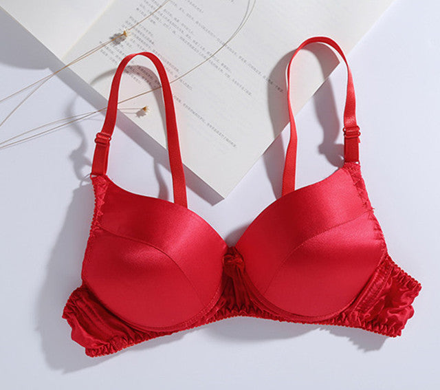 حمالة صدر نسائية من الحرير بدون حلقة فولاذية جديدة بلون واحد مجمعة ملابس داخلية مغلقة حمالة صدر نسائية بدون خياطة ملابس داخلية حمالة صدر قابلة للتنفس 