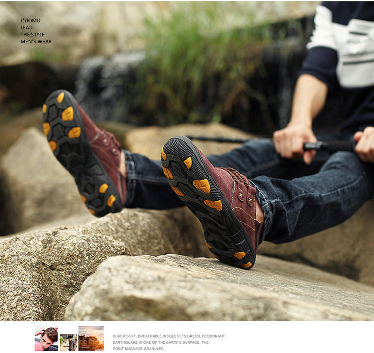 Spring and Autumn Extra Large Men's Shoes 45 Outdoor Leisure 46 Leather Hiking Shoes Men 47 Lazy Pedal Shoes 48