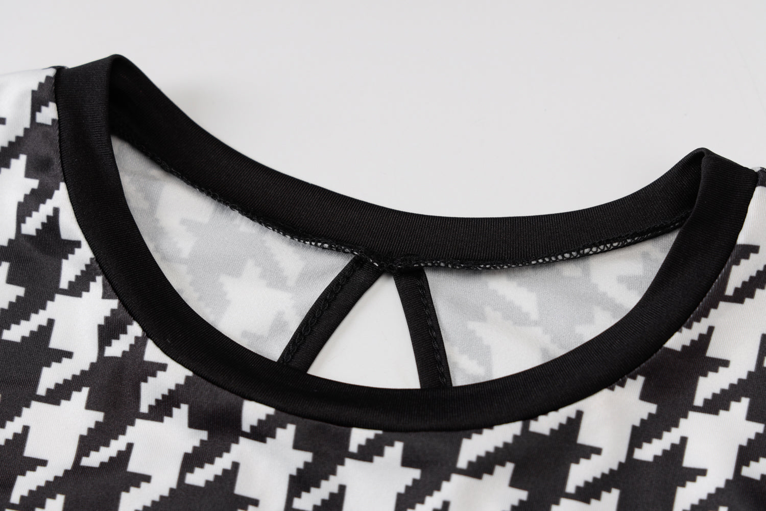 Female Houndstooth Print Women Long Sleeve Midi Dress Hollow Out Bodycon Sexy Streetwear 2022 Spring Autumn Club Elegant Slim