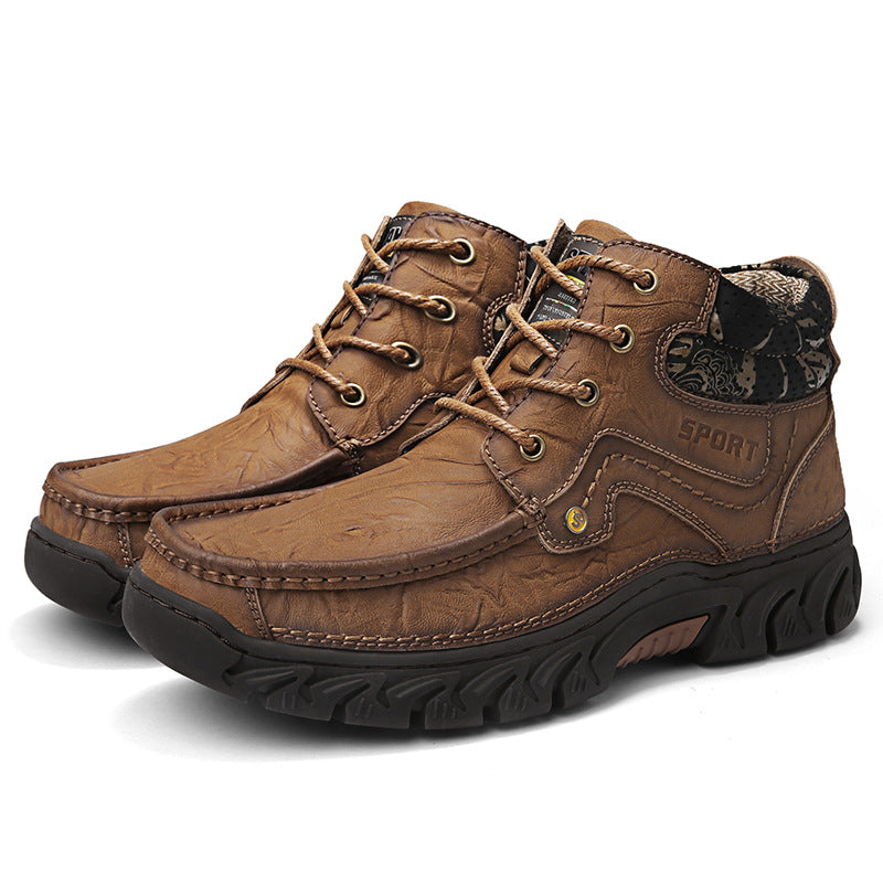 Men's shoes autumn and winter models leather shoes large size  -top shoes increase  boots trend fashion casual men's hiking shoes