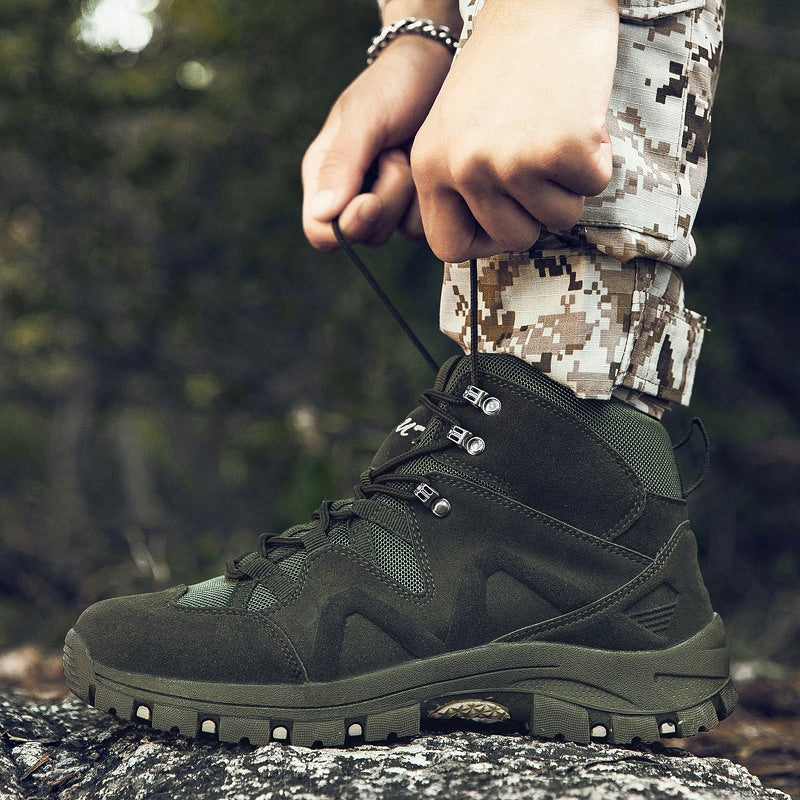 Autumn and winter large size men's shoes new special forces combat boots men's mid-cut military boots tactical boots spring training military shoes