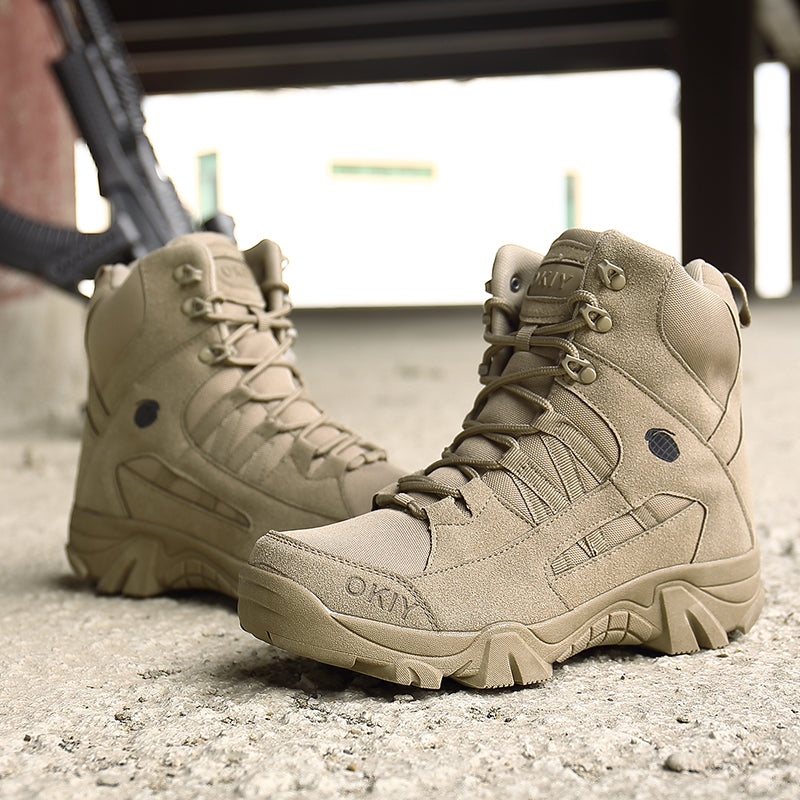 Large Boots Men's special forces Tactical Military Boots Men's outdoor waterproof mountaineering shoes antiskid  top desert boots  boots