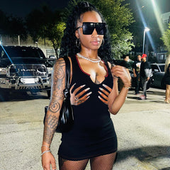 النمط الأوروبي والأمريكي محاكاة اليد الصغيرة الخامس الرقبة مثير فتاة الساخنة فستان قصير للنساء