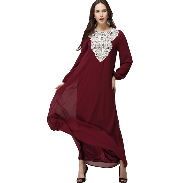 حجم كبير 5XL 6XL 7XL بوهو عباية Musulmane طويل الشيفون الدانتيل فستان ماكسي المرأة دبي تركيا الإسلامية العربية