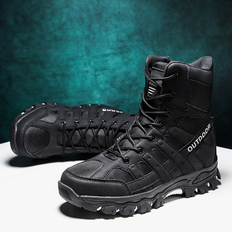 Large size high-top military boots rubber outsole outdoor tactical boots military boots desert boots high-top boots size 39-47