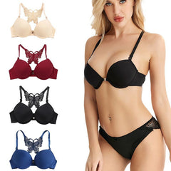 Push Up Underwired Push Up Bra Comfortable Cotton Everyday Bra Set Sexy Lace Underwear Panties Full Coverage Adjustable Breast Lifting Underwear