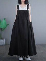 Plus size women's denim suspender skirt    retro dress 2023 spring and summer sleeveless big  dress female