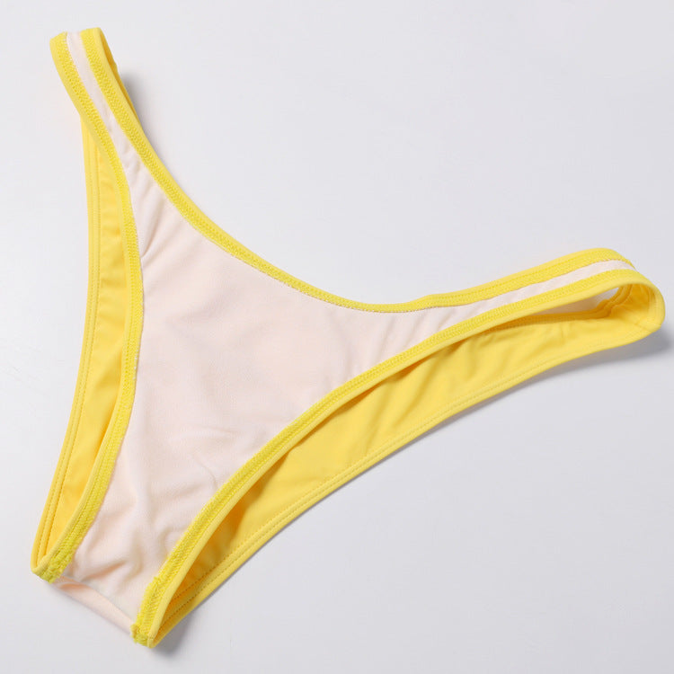 Popular print straps high waist tube top two-piece sexy swimsuit European and American bikini