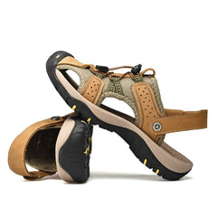 2022 summer men's sandals beach shoes toe cap toe leather face two-wear shoes outdoor cross-country hiking large size