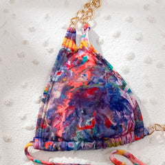 European and American new bikini sexy mesh three-piece swimsuit