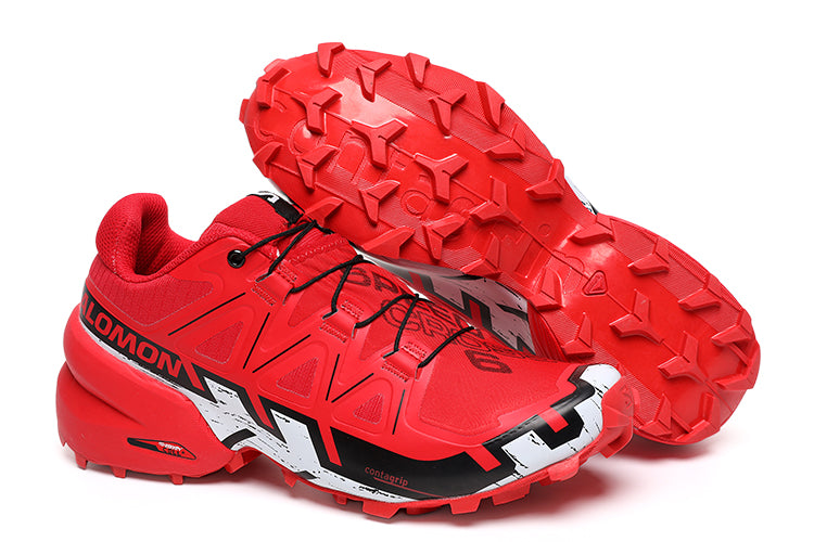 Red and black Salomon XA PRO 3D v8 men's trail running shoes women's breathable sports running shoes outdoor hiking shoes