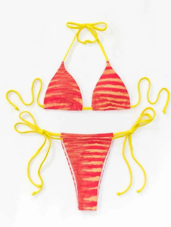 Red split spot solid color one size swimsuit
