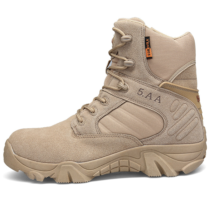 Outdoor hiking, motorcycle, men's shoes, locomotive, assault shoes, military boots, special forces, field long, combat boots, desert