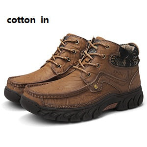 Men's shoes autumn and winter models leather shoes large size  -top shoes increase  boots trend fashion casual men's hiking shoes
