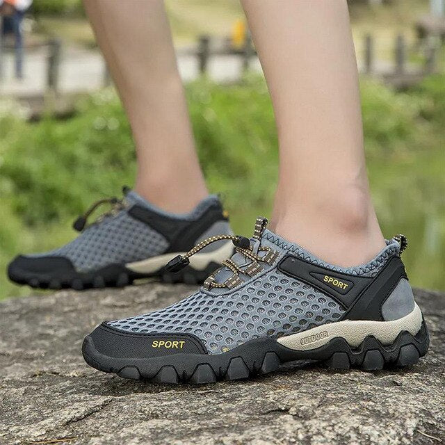 Men Casual Sneakers Breathable Mesh Shoes Non-Slip Outdoor Hiking Shoes Mens Climbing Trekking Shoes Zapatos Hombre