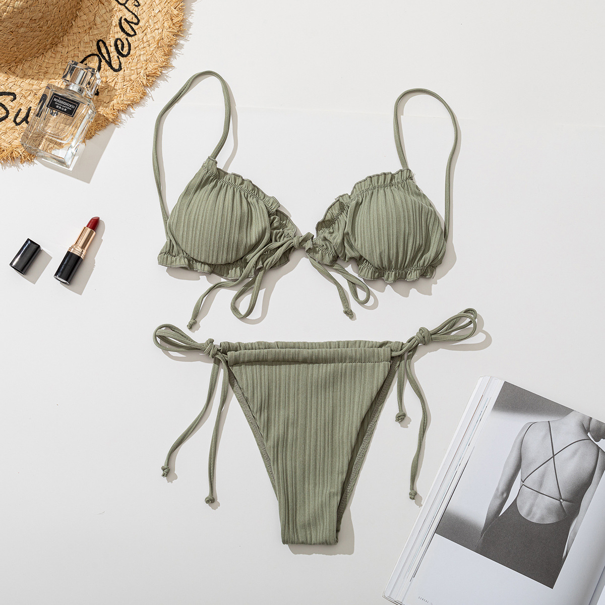 Dakeng strip strap split swimsuit swimsuit European and American new bikini