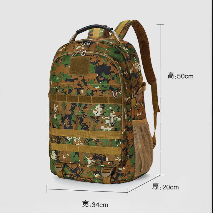Oxford cloth backpack camouflage outdoor mountaineering bag men's travel bag multi-functional large-capacity waterproof military fan tactical bag
